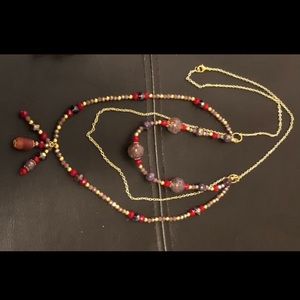 Boho style 36 inch layered necklace.